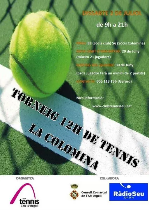 Inscripcions obertes per participar al Torneig 12 hores de Tennis La Colomina