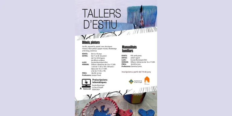 L’Escola Municipal d’Art ofereix per aquest estiu tallers de dibuix i pintura i de manualitats familiars