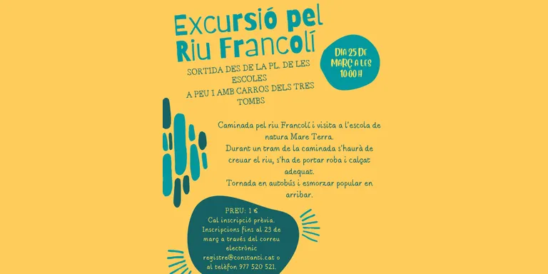 Tot a punt per a la caminada pel riu Francolí d’aquest dissabte