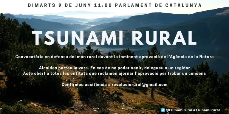 Convoquen una concentració davant del Parlament perquè s'ajorni l'aprovació de l'Agència de la Natura