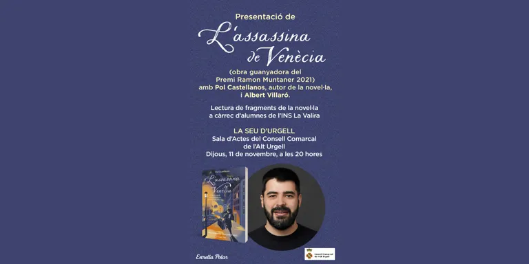 Pol Castellanos presenta a la Seu d'Urgell la novel·la 'L'assassina de Venècia'