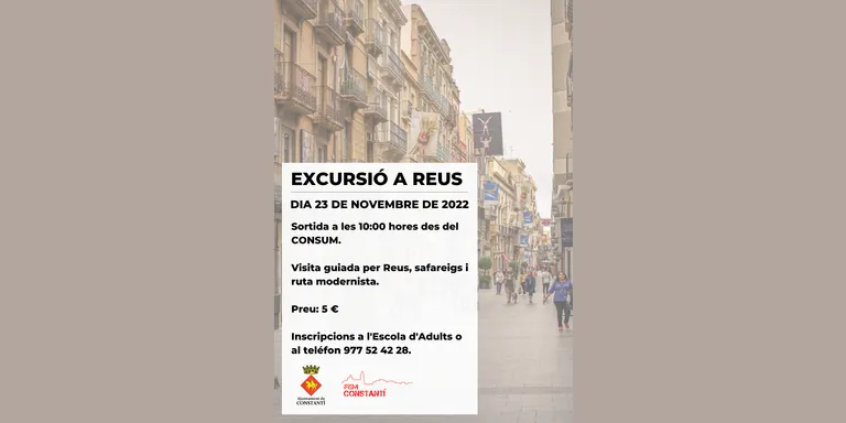 L'Ajuntament de Constantí organitza una excursió a Reus