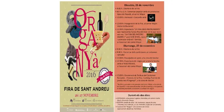Organyà celebra la Fira de Sant Andreu