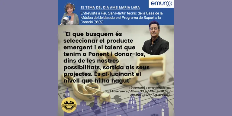 Pau San Martín: "El que busquem és seleccionar el producte emergent i el talent que tenim a Ponent i donar-los, dins de les nostres possibilitats, sortida als seus projectes. És al·lucinant el nivell que hi ha hagut"