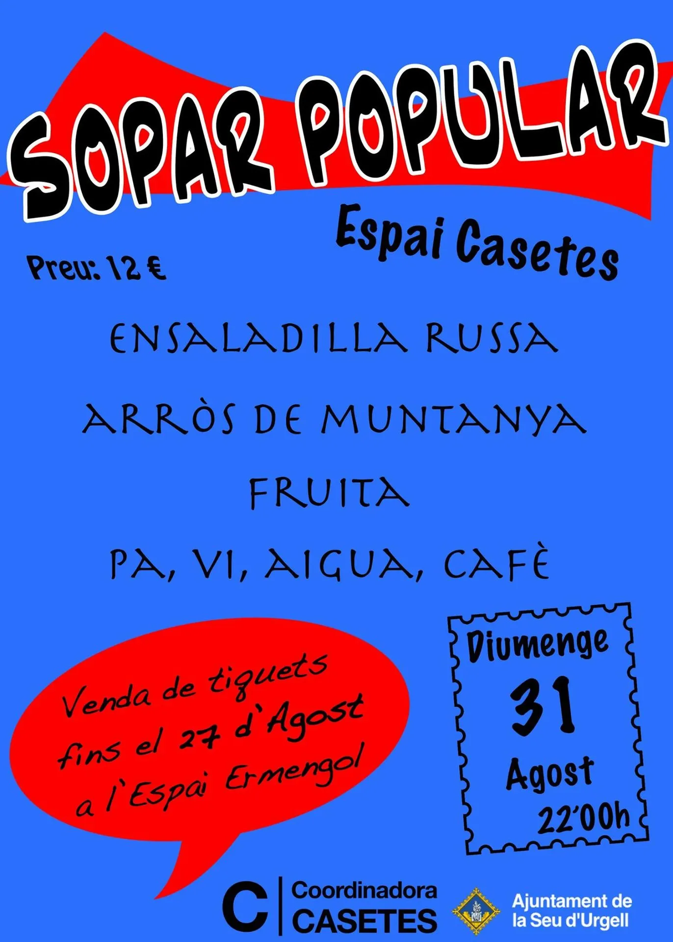 Espai Casetes - Cartell Sopar Popular 2014