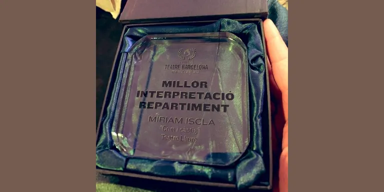 La pinedenca Míriam Iscla ha guanyat el premi a millor actriu de repartiment a la 5ena edició dels Premis Teatre Barcelona