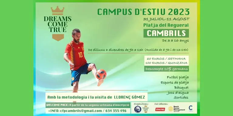 La platja del Regueral acollirà el primer campus de futbol platja a Cambrils
