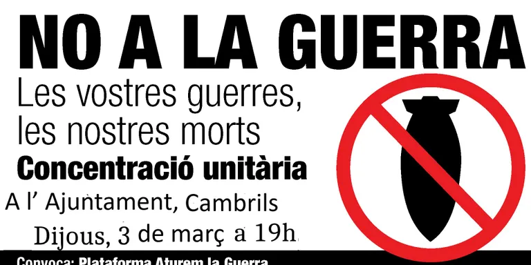Diferents col·lectius de Cambrils es concentraran dijous davant l’Ajuntament contra la guerra a Ucraïna