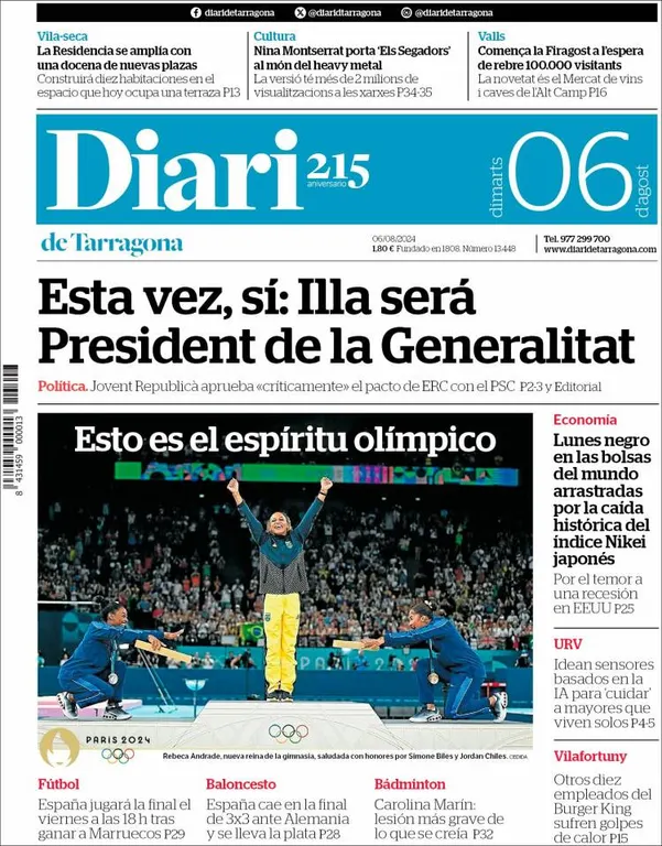 Cop d'ull als diaris d'aquest dimarts 6 d'agost