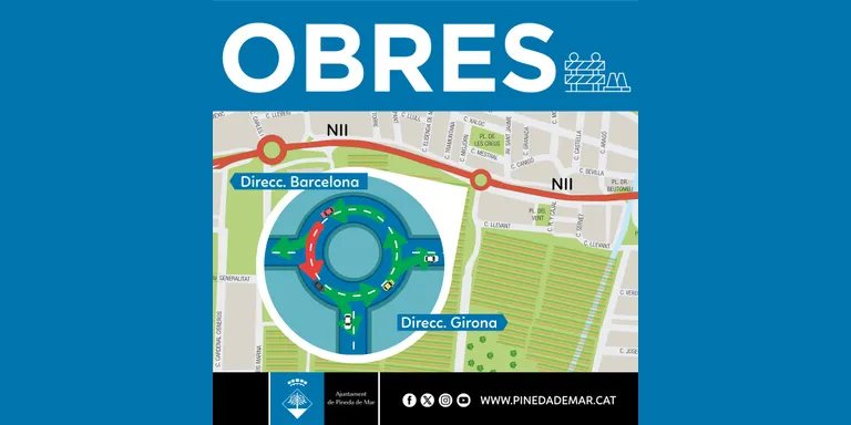 Avui s'inicien les obres d'enjardinament a la rotonda de la NII d'accés al barri de Les Creus
