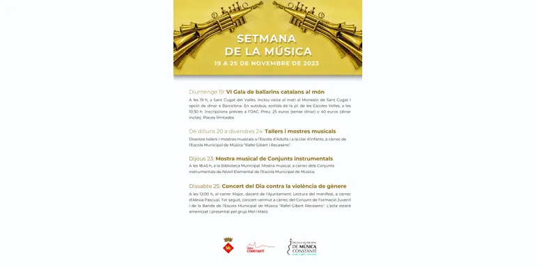 Constantí celebra una nova edició de la Setmana de la Música del 19 al 25 de novembre