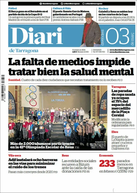 Consulta les portades dels diaris d'aquest 3 de març