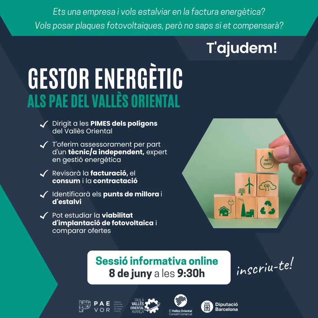 El Consell Comarcal engega un servei d’assessorament energètic per a empreses del Vallès Oriental