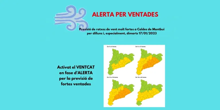 El vent arriba a una punta de 63,7 km/h a Caldes però no provoca desperfectes importants