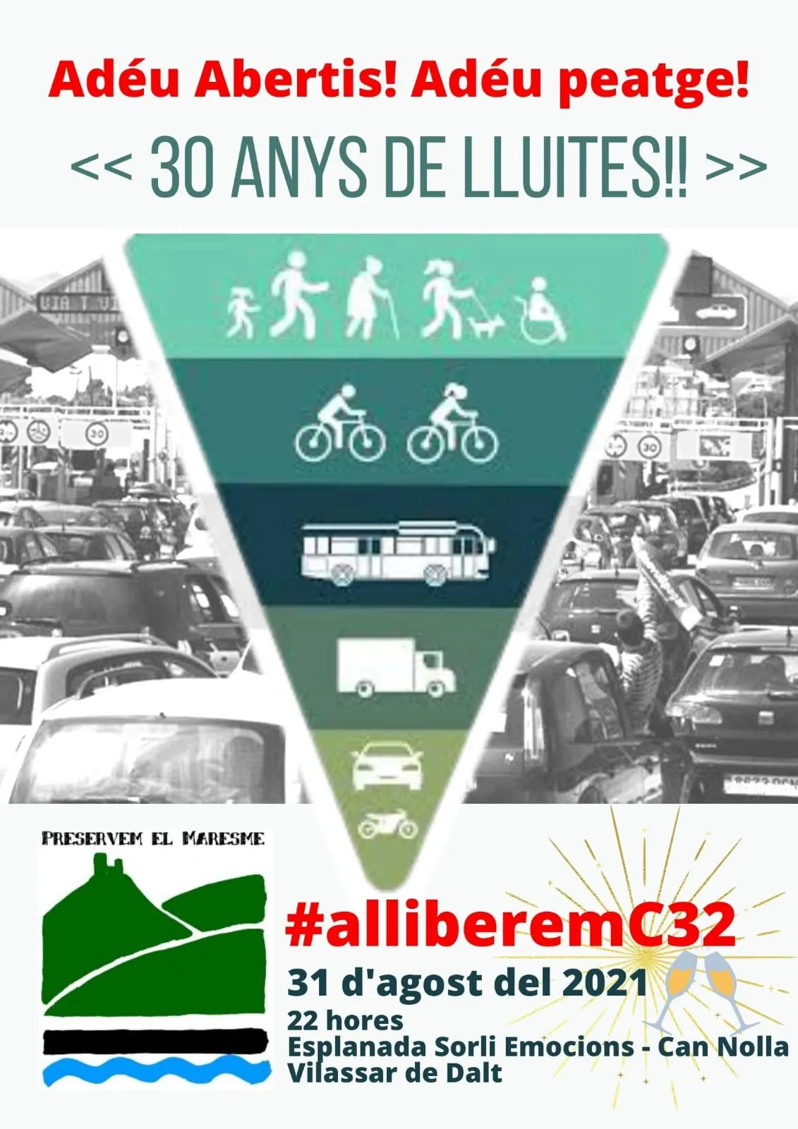 Tot a punt per a la gran festa d’alliberament del peatge de la C-32