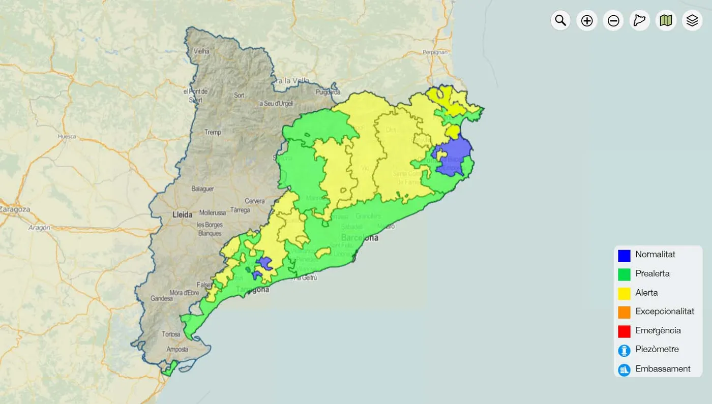 Pineda es troba en estat de pre-alerta per la sequera que sobretot afecta la meitat est de Catalunya