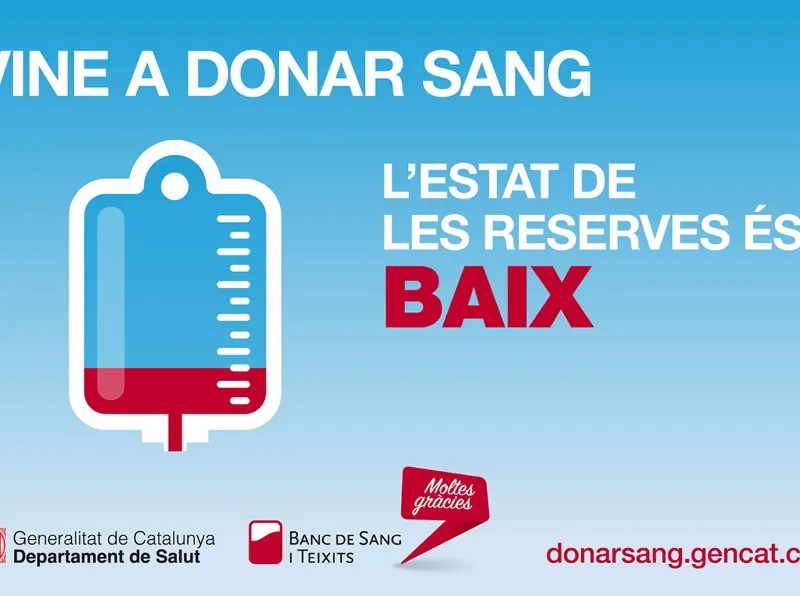 El Banc de Sang necessita sang del grup 0 negatiu amb urgència