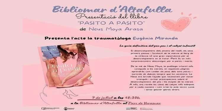 L’altafullenca Neus Moya presenta a la Bibliomar d’Altafulla el llibre ‘Pasito a pasito’ sobre la cura dels peus dels infants