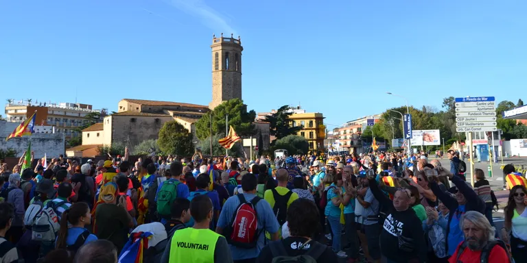 Aquest matí ha passat per Pineda la «Marxa per la Llibertat»