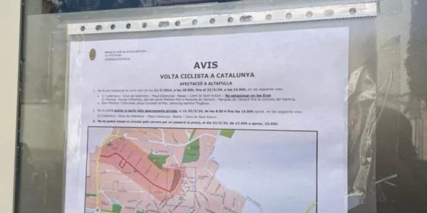 La Volta a Catalunya comportarà importants afectacions en la mobilitat a Altafulla