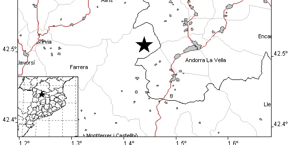 Terratrèmol de magnitud 2,5 a prop d'Os de Civís