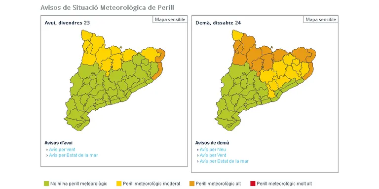 Activada la prealerta per fortes ventades al Pirineu