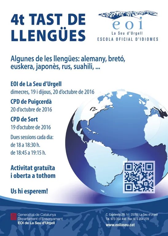L'EOI de la Seu organitza el quart Tast de Llengües