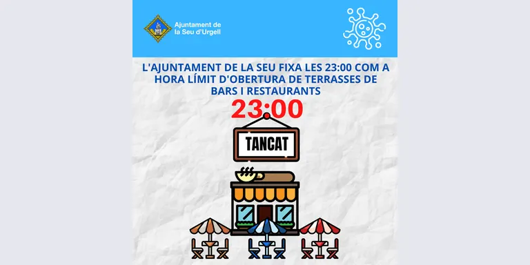 L'Ajuntament de la Seu limita l'obertura de terrasses fins a les 11 de la nit