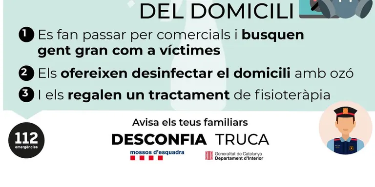 Alerten d'una estafa a la gent gran, a qui ofereixen desinfectar el domicili amb ozó