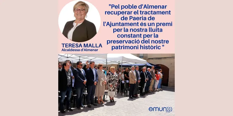 Almenar recupera el tractament de Paeria per al seu Ajuntament