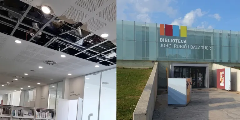 La Biblioteca Jordi Rubió i Balaguer manté el servei després d’un despreniment al fals sostre
