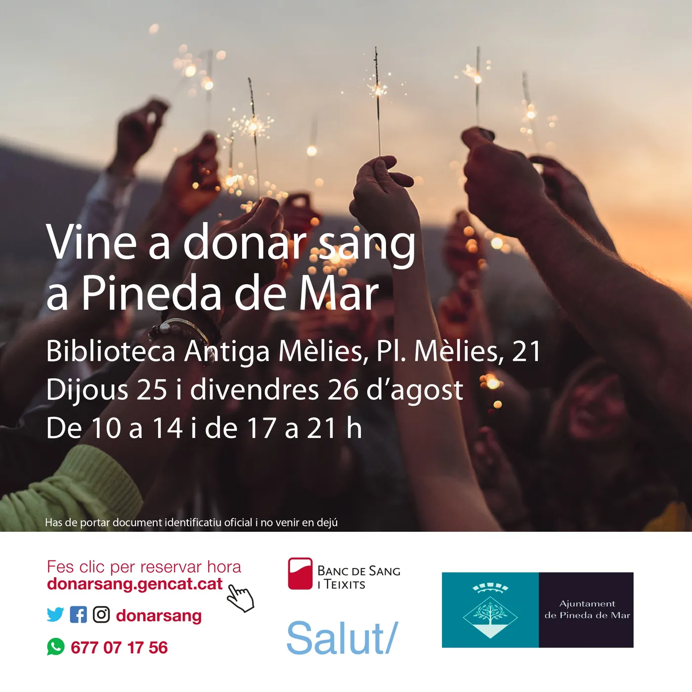 Vine a donar sang a Pineda de Mar!