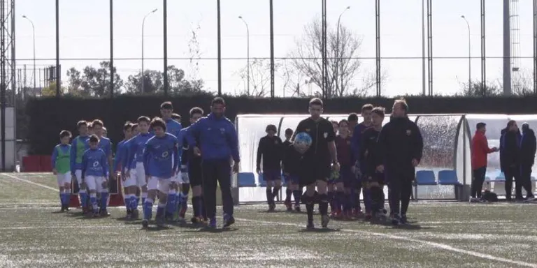 L'Infantil A del Lleida Esportiu, dirigit per Genís Guixé, empata contra el FC Barcelona