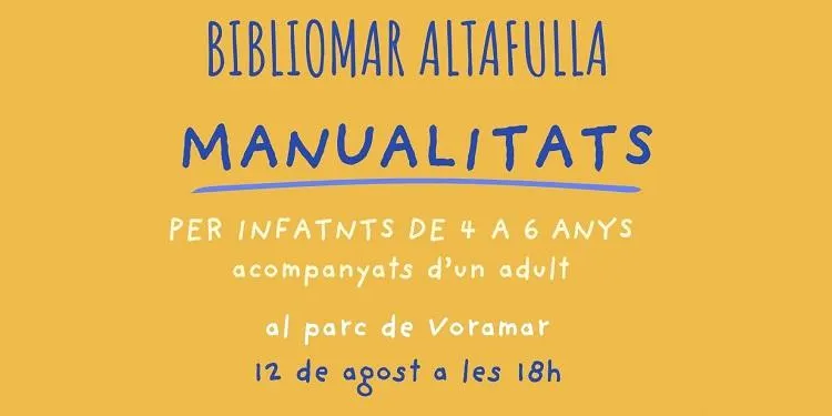 La Bibliomar d'Altafulla organitza aquest dimecres una nova sessió de manualitats per als infants