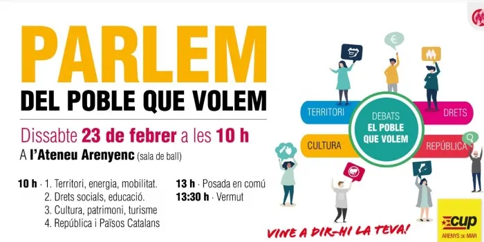Més d’una vintena d’arenyencs han participat aquest matí a l’assemblea que ha organitzat la CUP a l’Ateneu Arenyenc