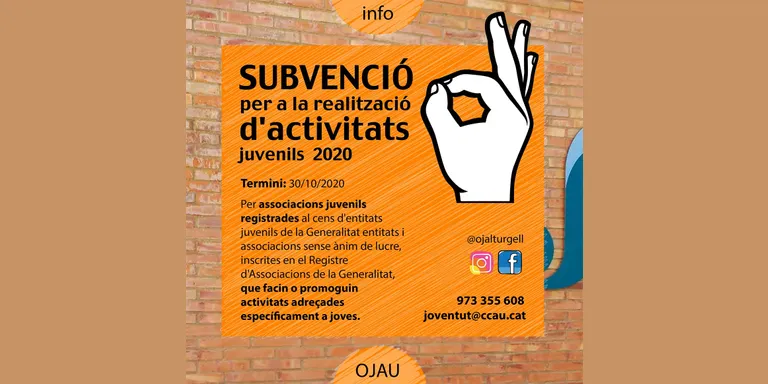 Obert el termini per sol·licitar subvenció per a la realització d’activitats juvenils a l’Alt Urgell