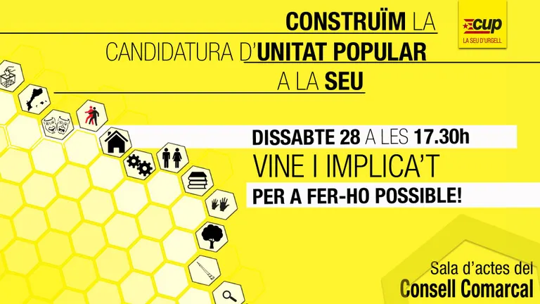Última assemblea oberta de la CUP sobre la candidatura de la Seu