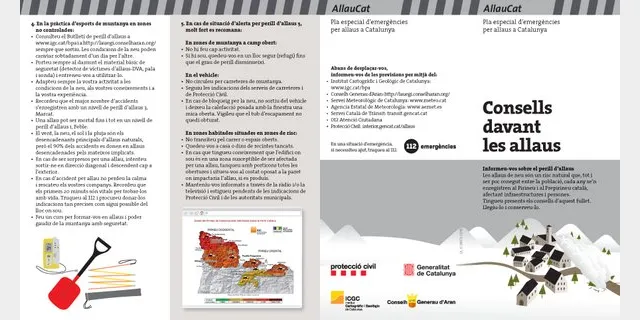 Protecció Civil distribueix prop de 4.000 fulls informatius sobre el perill d'allaus