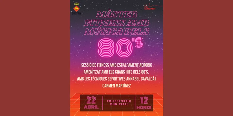 El pavelló poliesportiu acollirà una Màster de Fitness amb els hits dels 80