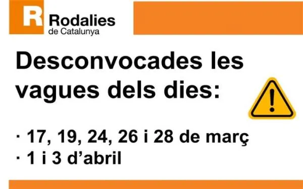 Desconvocada la vaga de treballadors de Renfe i Adif