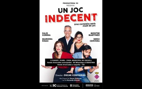 Creixell acollirà el pròxim 1 d’agost la representació de l’obra de teatre ‘Un joc indecent’, en la qual destaca Mariona Ribas en el repartiment
