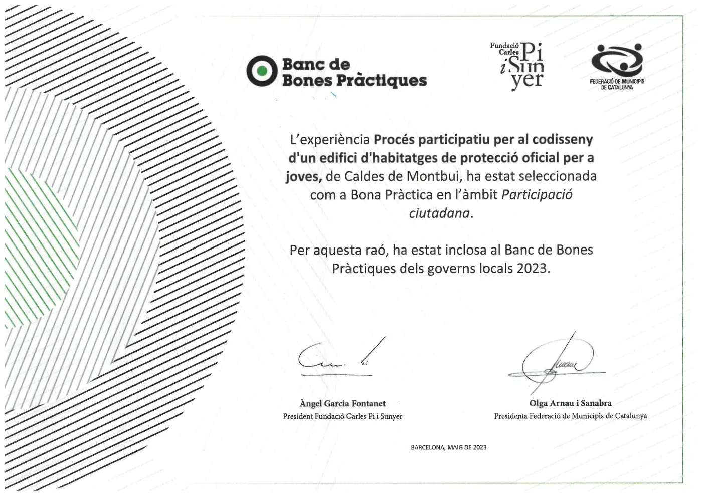 El procés per codissenyar l’edifici d’habitatge jove, reconegut com a exemple de bones pràctiques de participacíó ciutadana
