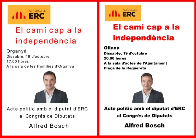 Alfred Bosch parla del camí cap a la independència a Oliana i Organyà