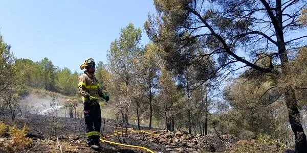 ACTUALITZACIÓ: Els Bombers donen per extingit l'incendi forestal que ha cremat 3.500 m2 de vegetació entre Salomó i Vilabella