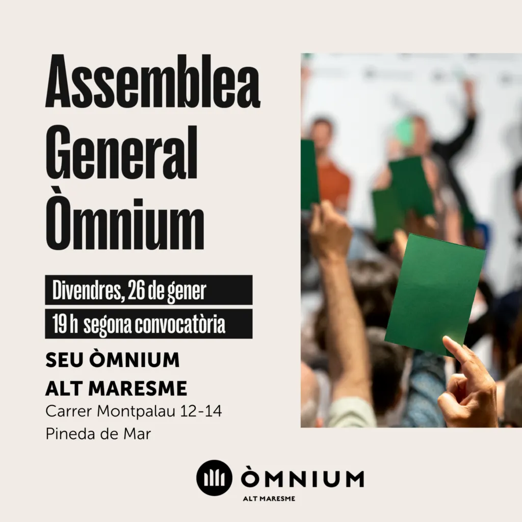 Òmnium Alt Maresme convoquem assemblea general ordinària