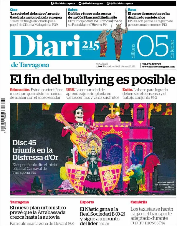 Cop d'ull als diaris d'aquest dilluns 5 de febrer