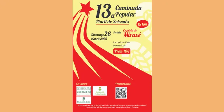 Obertes les inscripcions en línia per a la 13a Caminada Popular de Pinell