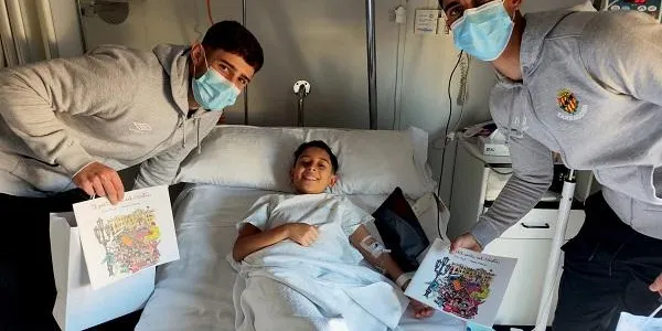 Els jugadors del Nàstic visiten els hospitals de Tarragona