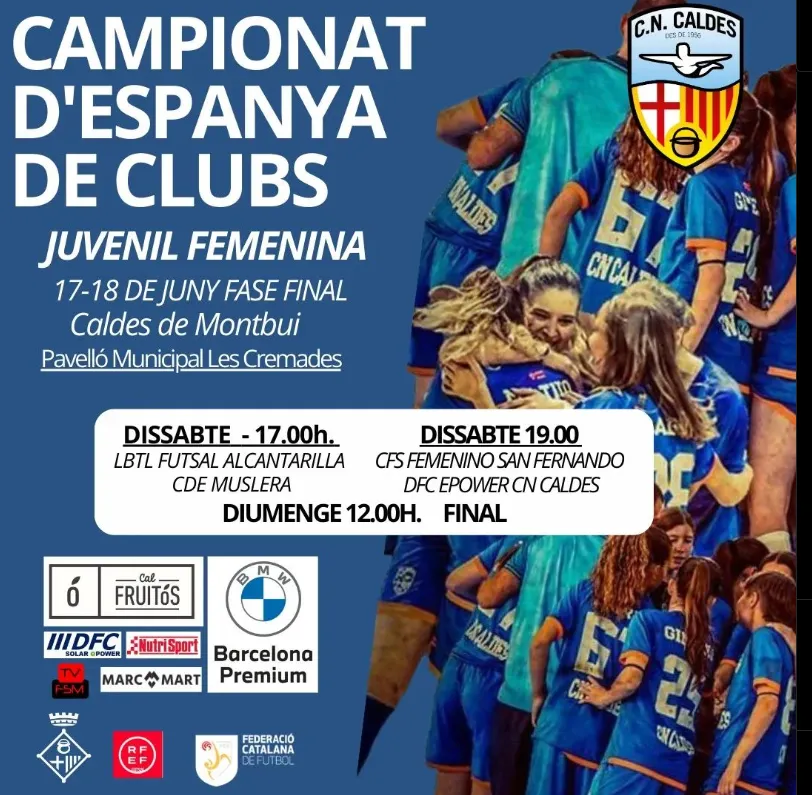 Caldes acull per primer cop la fase final del Campionat d'Espanya Juvenil femení de futbol sala, amb l'equip amfitrió entre els aspirants