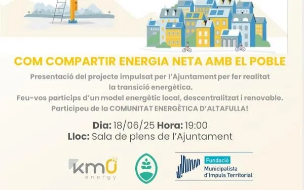 L’Ajuntament d’Altafulla presenta públicament aquest dimecres 18 de juny la seva proposta per crear una comunitat energètica a la vila